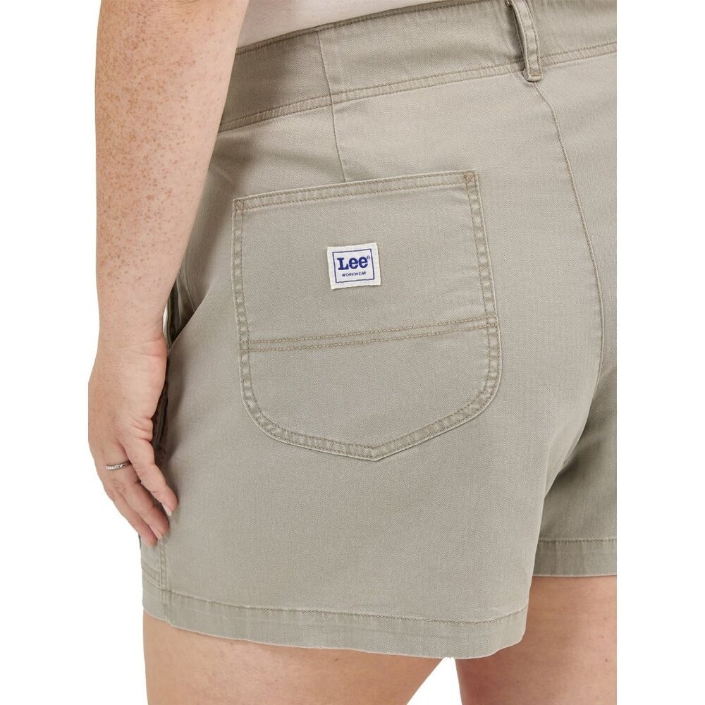 Lee Women's Plus Heritage High Rise Cargo Short, Size 24W, Loose Fit, Beige - Picture 6 of 6